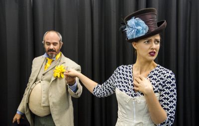 Giovanni Villari (Squatriglia), Rachel Lauren James (as Nada).  Photo by Daniel Radar Photo