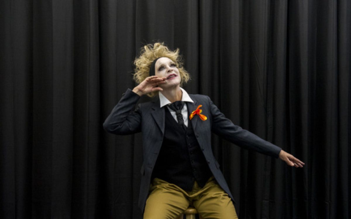 Jennifer Jewell (as The Man with a Flower).  Photo by Daniel Radar. at 