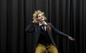 Jennifer Jewell (as The Man with a Flower).  Photo by Daniel Radar. Photo