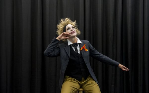 Jennifer Jewell (as The Man with a Flower).  Photo by Daniel Radar. Photo