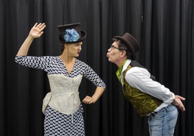 Rachel Lauren James (as Nada), Mickey Abbate (as Chee-Chee).  Photo by Daniel Radar. Photo