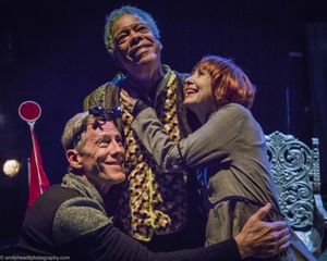 Steve Hauck as Frank, Charles Turner as the Dragon Griswynd, and Jenne Vath as Marcia enjoy a group hug. Theater for the New City and Artistic Director Crystal Fields' Dream Up Festival. Seats still a @ BroadwayWorld Steve Hauck as Frank, Charles Turner as the Dragon Griswynd, and Jenne Vath as Marcia Photo