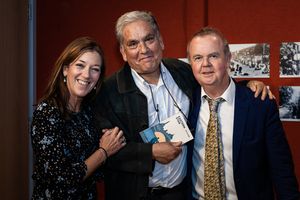 Victoria Hislop, Christopher Gunness and Ian Hislop Photo