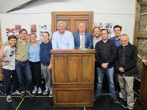 Ian Hislop, Nick Newman, and the cast of Trial By Laughter Photo