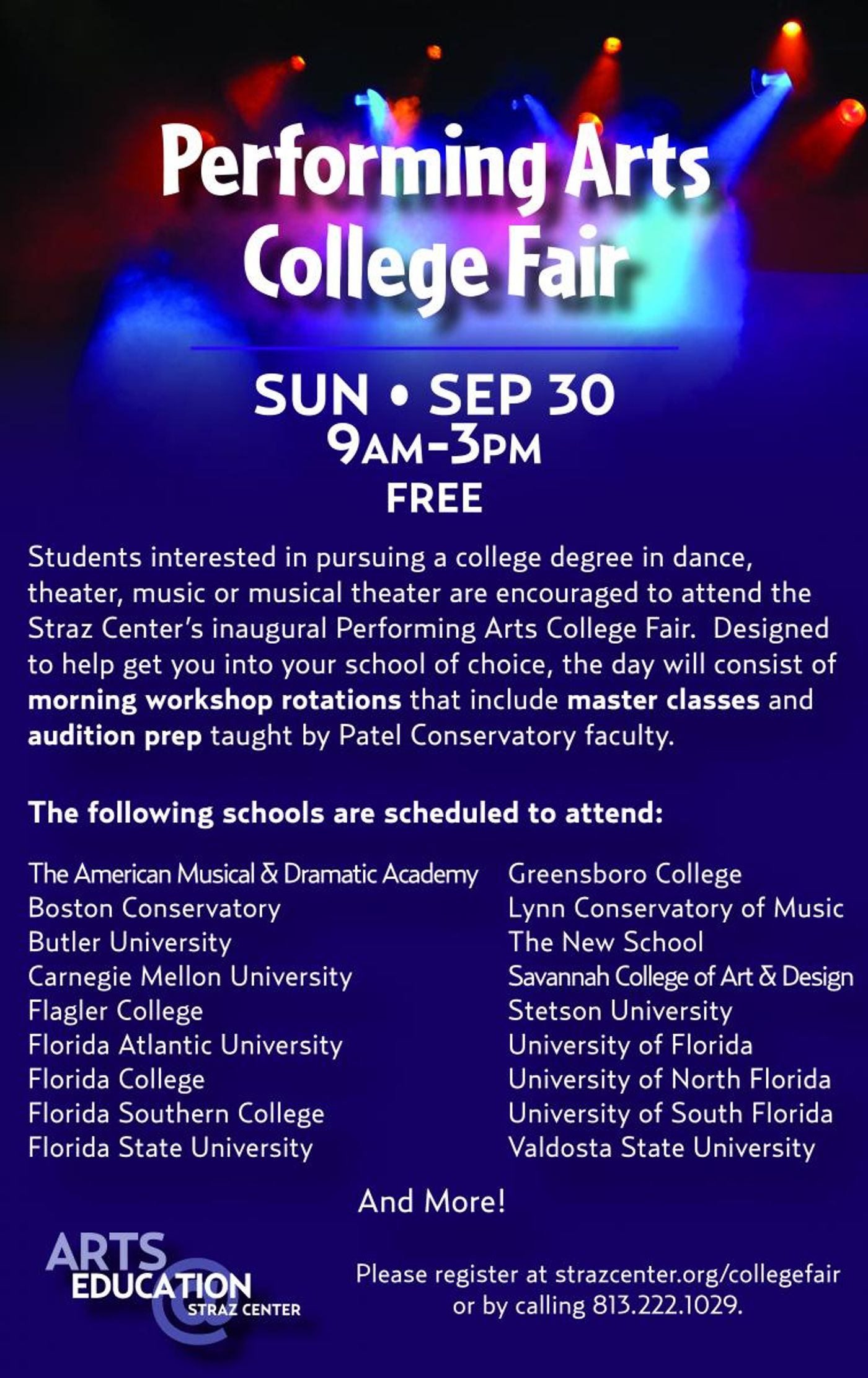 BWW Previews: FREE WORKSHOPS AND EXPO WITH PERFORMING ARTS COLLEGES AT Straz Center  Image