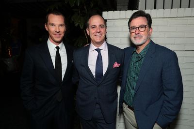Benedict Cumberbatch, David Nevins and Stephen Colbert Photo
