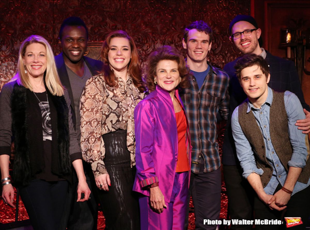Marin Mazzie, Joshua Henry, Alysha Umphress, Tovah Feldshuh, Jay Armstrong Johnson, Ryan Scott Oliver and Andy Mientus attend A Press Preview at 54 Below on January 22, 2015 in New York City. at 