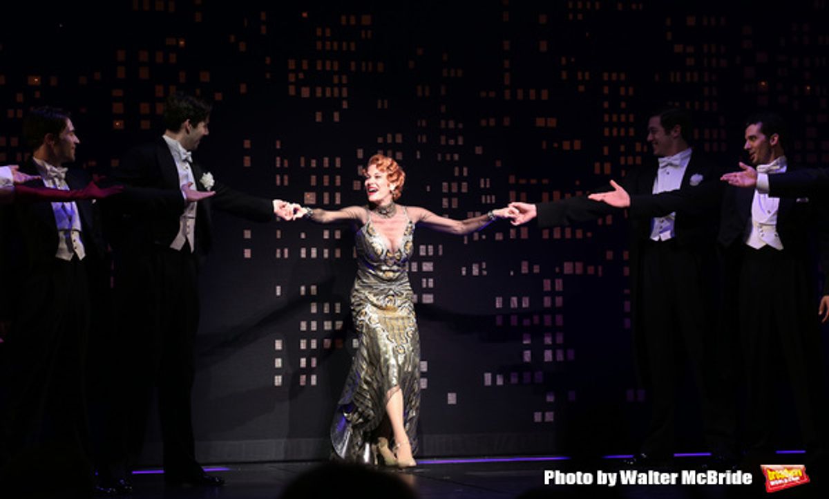 Marin Mazzie during the Broadway Opening Night Performance Curtain Call for ''Bullets Over Broadway''at the St. James Theatre on April 10, 2014 in New York City. at 