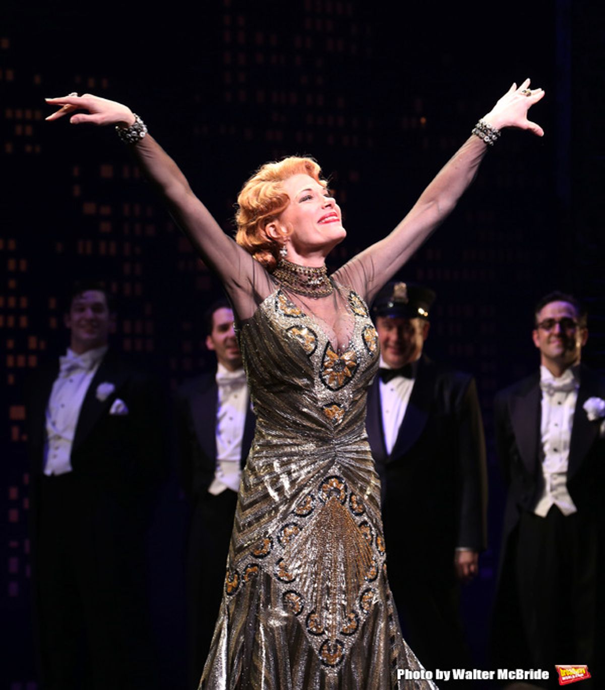 Marin Mazzie during the Broadway Opening Night Performance Curtain Call for ''Bullets Over Broadway''at the St. James Theatre on April 10, 2014 in New York City. at 
