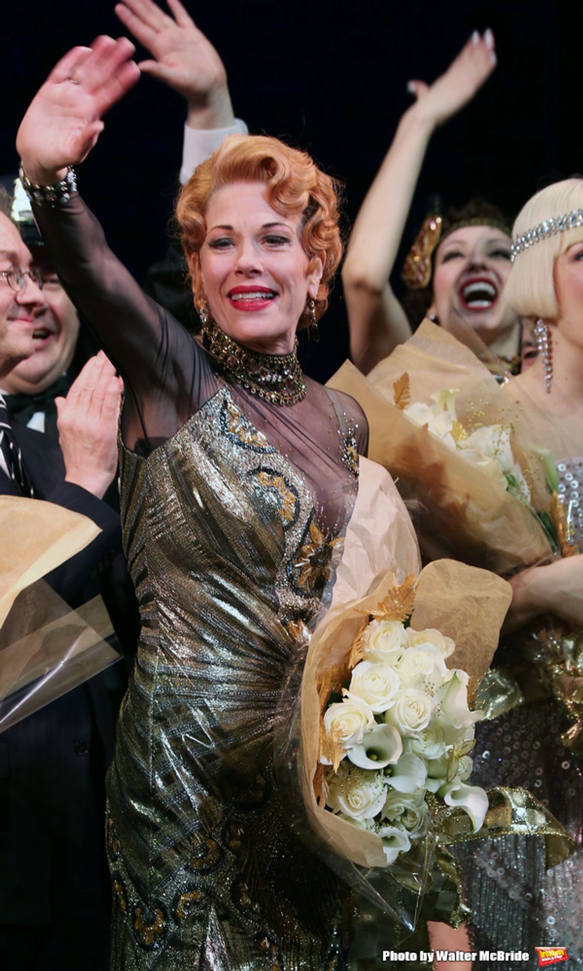 Marin Mazzie during the Broadway Opening Night Performance Curtain Call for ''Bullets Over Broadway''at the St. James Theatre on April 10, 2014 in New York City. at 