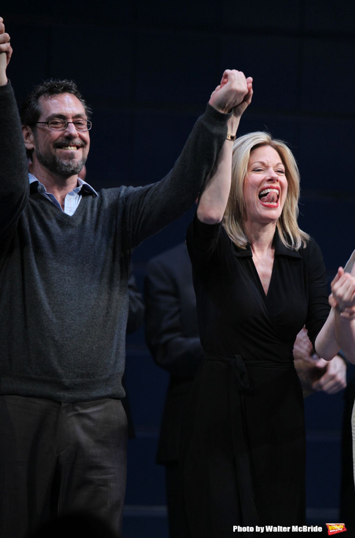 Marin Mazzie taking a bow during the Opening Night Broadway Performance Curtain Call for ENRON at the Broadhurst Theatre , New York City.
April 27, 2010 at 