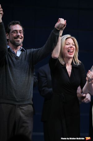 Marin Mazzie taking a bow during the Opening Night Broadway Performance Curtain Call  Photo
