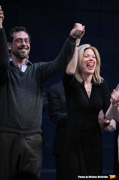 Marin Mazzie taking a bow during the Opening Night Broadway Performance Curtain Call  Photo