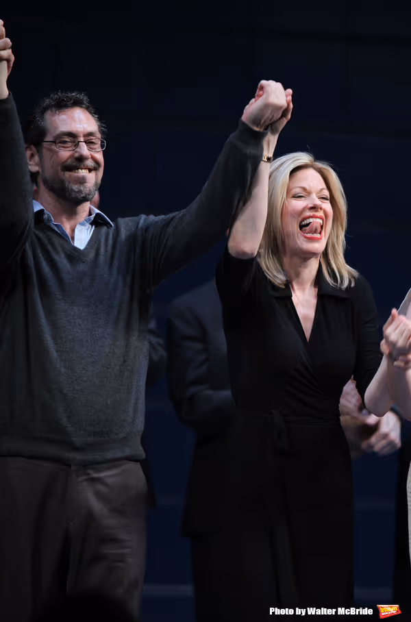Marin Mazzie taking a bow during the Opening Night Broadway Performance Curtain Call  Photo