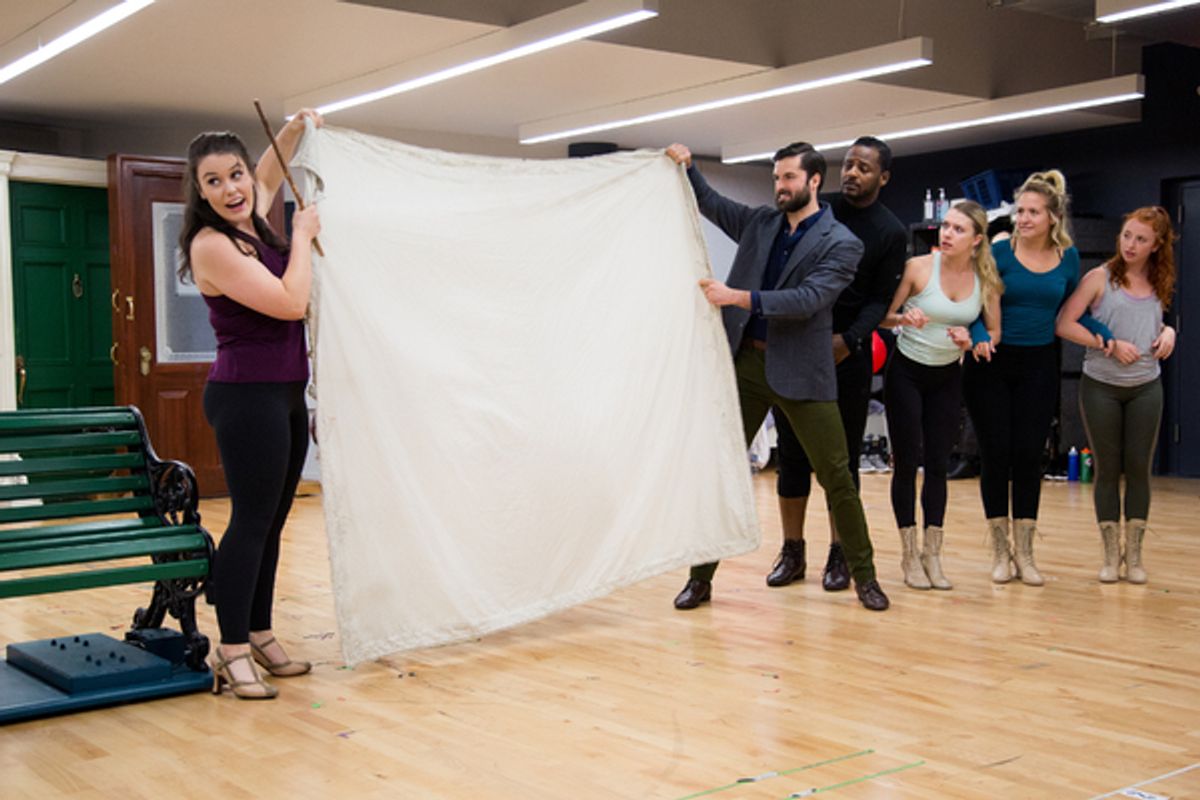 Ruby Gibbs, Jeff Sullivan and the cast of FINDING NEVERLAND at 