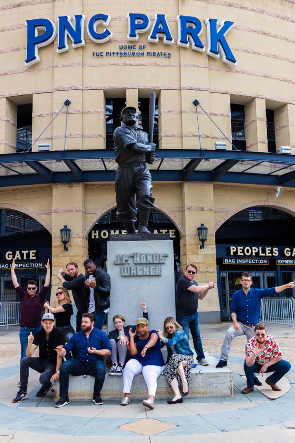 PNC Park, Home of the Pittsburgh Pirates, at Honus Wagner Statue, Pittsburgh, PA at 