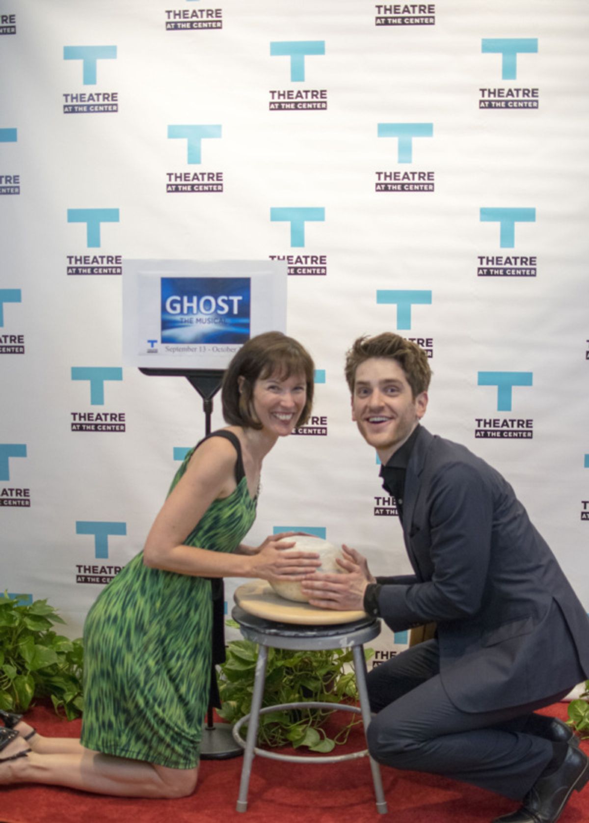Director Linda Fortunato and actor Garrett Lutz at the Opening Night of Ghost The Musical at Theatre at the Center in Munster. at 