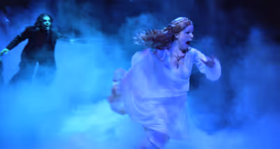 David Ball and Kayla Peters in DRACULA, 2018. Photo by Jonathan Roberts.  Photo