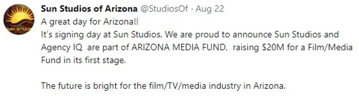 @SunStudiosOf tweet 22Aug2018