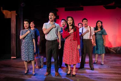 Nick Rodrigues, Lindsay Hirata, and cast Photo