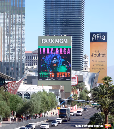 Theatre Marquee for "Lady Gaga Enigma", a concert residency featuring two different s Photo