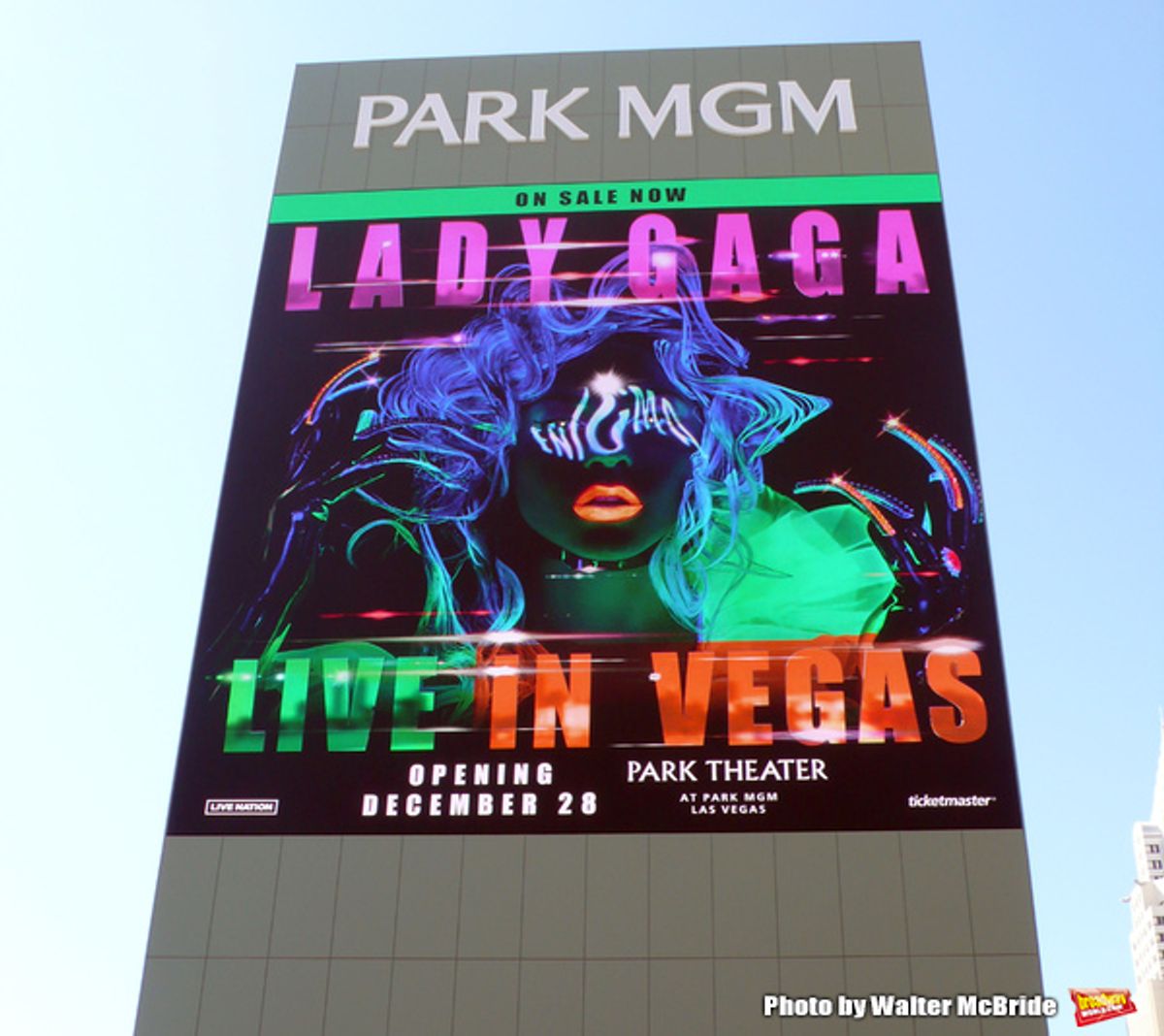 Theatre Marquee for 'Lady Gaga Enigma', a concert residency featuring two different shows, September 19, 2018 at Park Theater, Park MGM in Las Vegas, Nevada. at 
