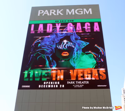 Theatre Marquee for "Lady Gaga Enigma", a concert residency featuring two different s Photo