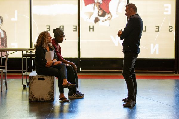 Caroline Neff (Siobhan), Terry Bell (Christopher) and director Jonathan Berry Photo