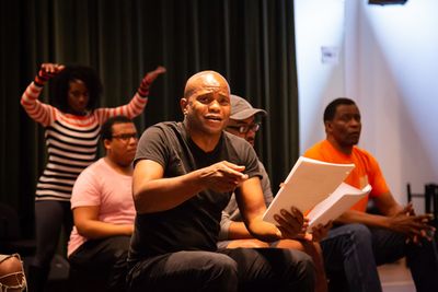 Forrest  McClendon,  (Background  L-R)  Felicia  Curry,  Christopher  Richardson,  Ra Photo