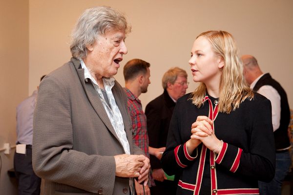 Tom Stoppard and Adelaide Clemens Photo