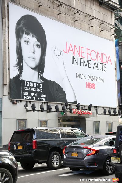 Times Square Billboard for HBO's "Jane Fonda in Five Acts" on September 21, 2018 at 4 Photo
