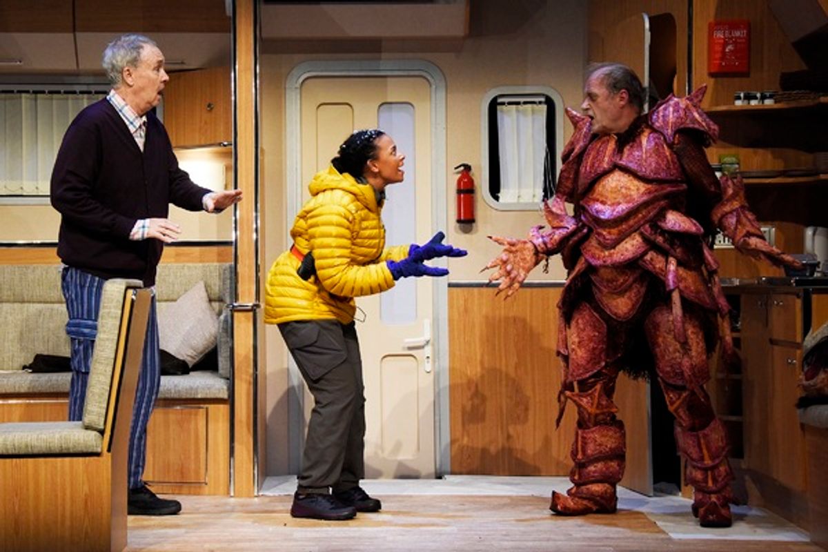 Nigel Planer, Lois Chimimba and Adrian Edmondson at 