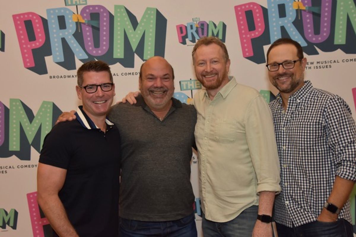 Chad Beguelin, Casey Nicholow, Bob Martin and Matthew Sklar at 