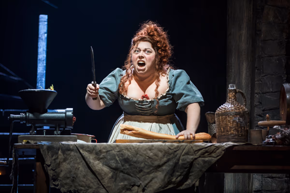 Allison Guinn as Madame Thenardier in the new national tour of LES MISERABLES.

Photo by Matthew Murphy
 at 