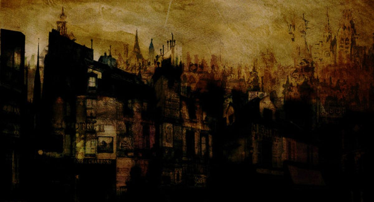 Cyclorama backdrop inspired by Victor Hugo's visual art at 