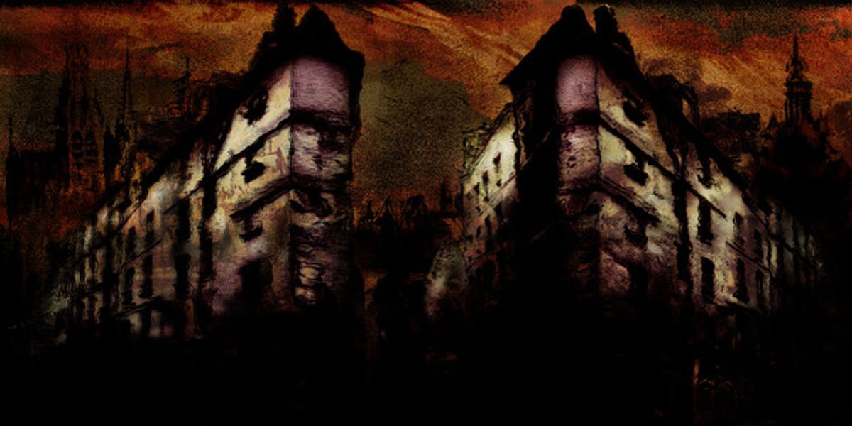 Cyclorama backdrop inspired by Victor Hugo's visual art at 