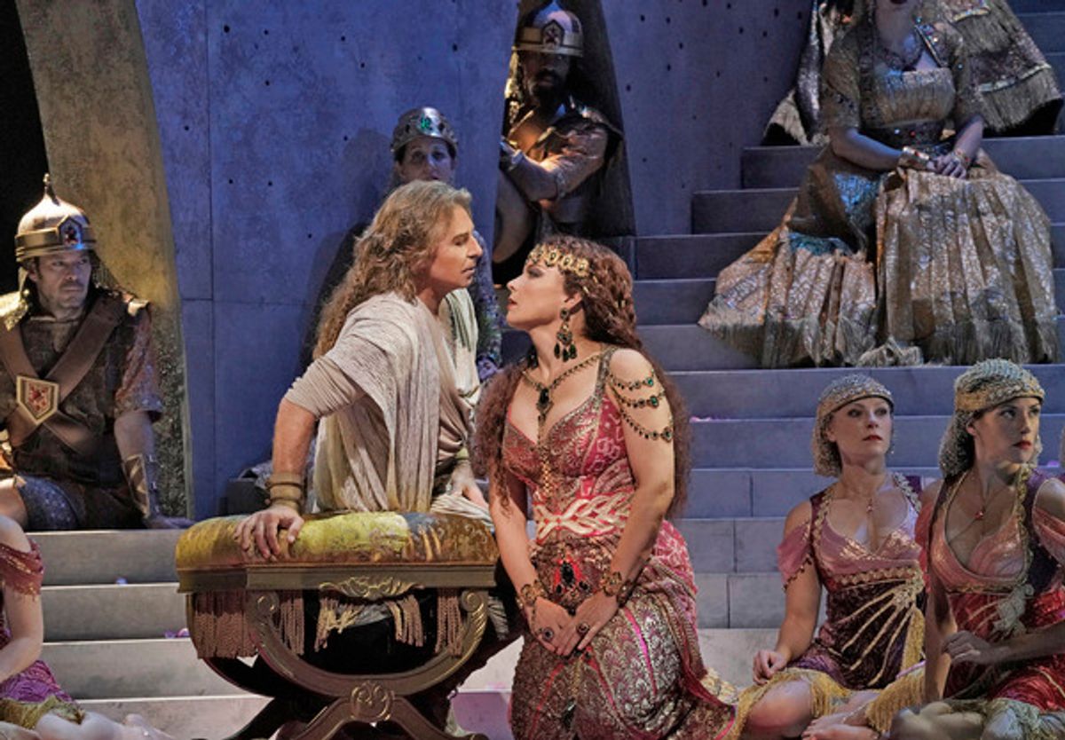 Roberto Alagna as Samson and ElÄ«na GaranÄa as Dalila in Saint-SaÃ«ns's 'Samson et Dalila.'
 at 