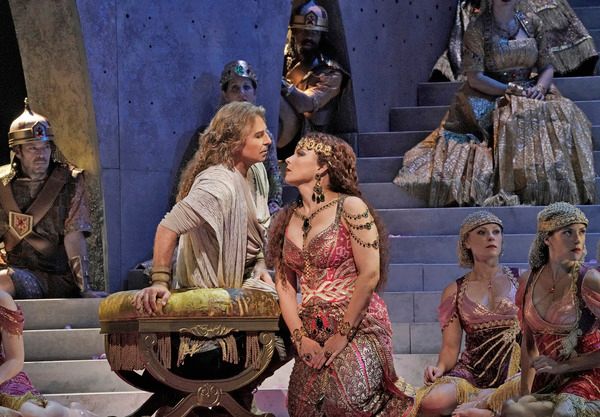 Roberto Alagna as Samson and ElÄ«na GaranÄa as Dalila in Saint-SaÃ«ns's 
