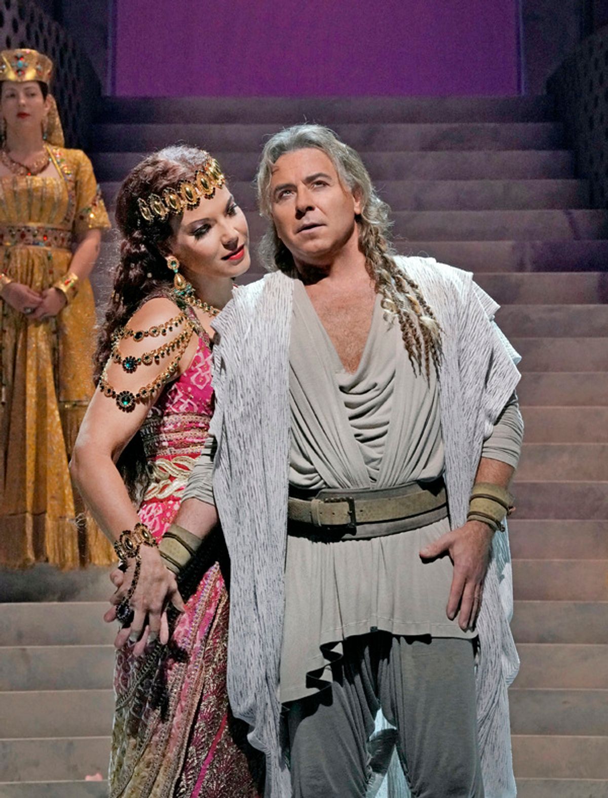 Roberto Alagna as Samson and ElÄ«na GaranÄa as Dalila in Saint-SaÃ«ns's 'Samson et Dalila.'
 at 