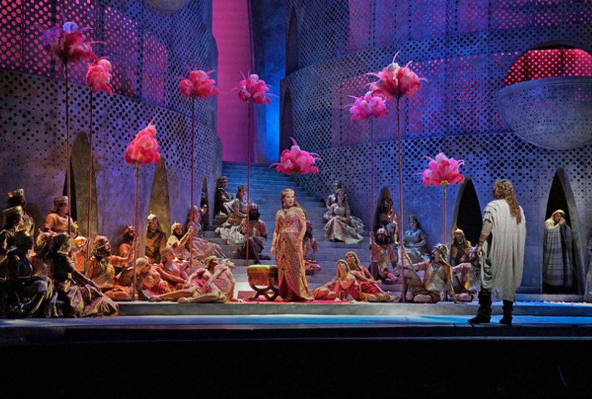 Roberto Alagna as Samson and ElÄ«na GaranÄa as Dalila in Saint-SaÃ«ns's 'Samson et Dalila.'
 at 