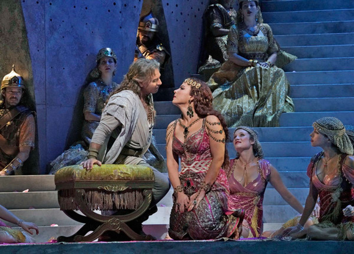 Roberto Alagna as Samson and ElÄ«na GaranÄa as Dalila in Saint-SaÃ«ns's 'Samson et Dalila.'
 at 