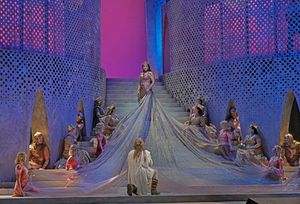 A scene from Act I of Saint-SaÃ«ns's "Samson et Dalila" with ElÄ«na GaranÄa as Photo
