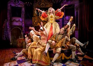 Nell Gwynn (Scarlett Strallen) soars in a musical number with the company in Chicago Shakespeare’s North American premiere production of Nell Gwynn @ BroadwayWorld Nell Gwynn (Scarlett Strallen) soars in a musical number with the company in Chicago Photo