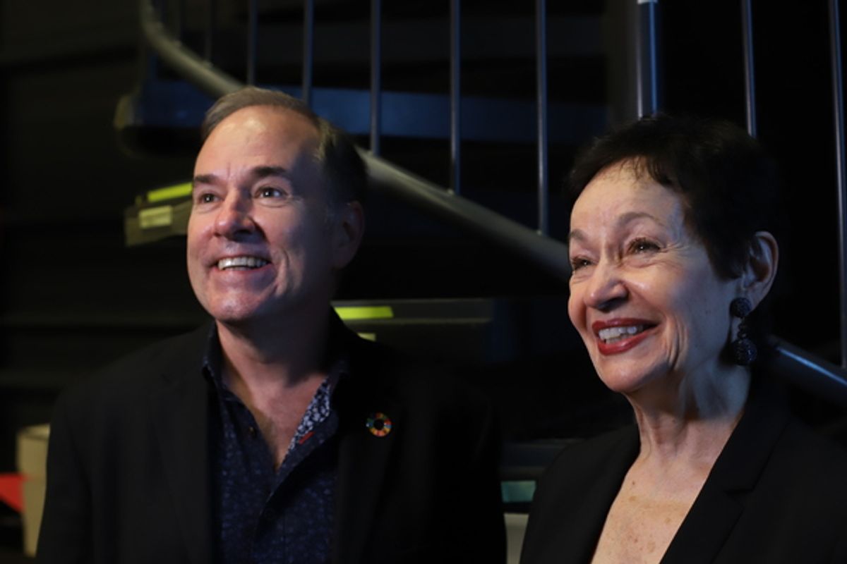 Stephen Flaherty and Lynn Aherns at 