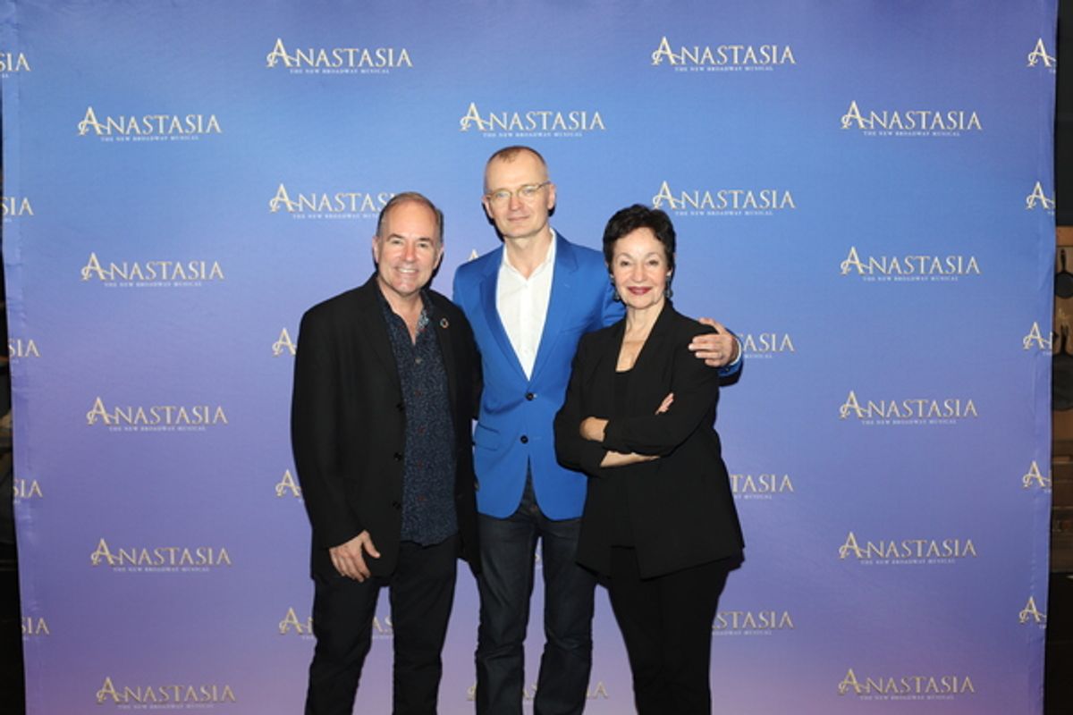 Stephen Flaherty, Darko Tresnjak, and Lynn Aherns at 