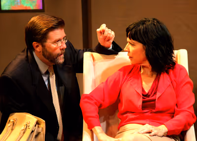 Rob Hastings as Ian and Jacqueline Wright as Juliana in the regional premiere of Shar Photo