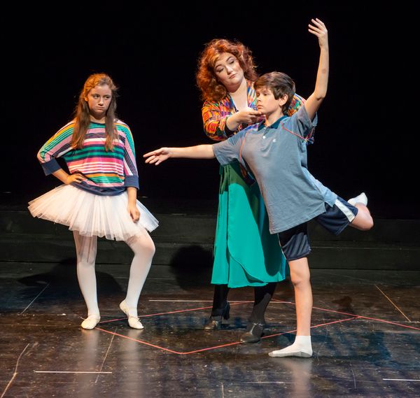 (left to right) Tatum Lowell as Debbie, Rachel Meyer as Mrs. Wilkinson, and Asher Ekh Photo