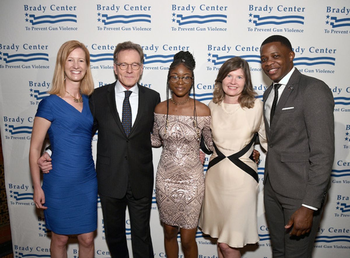 Avery Gardiner, Bryan Cranston, Aalayah Eastmond, Kris Brown and James Shaw, Jr. at 