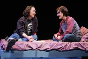 Joan (Ayelet Firstenberg) and Medium Alison (Erin Kommor) talk about Alison’s coming out in â€"Fun Home," @ BroadwayWorld Joan (Ayelet Firstenberg) and Medium Alison (Erin Kommor) talk about Alison’s Photo