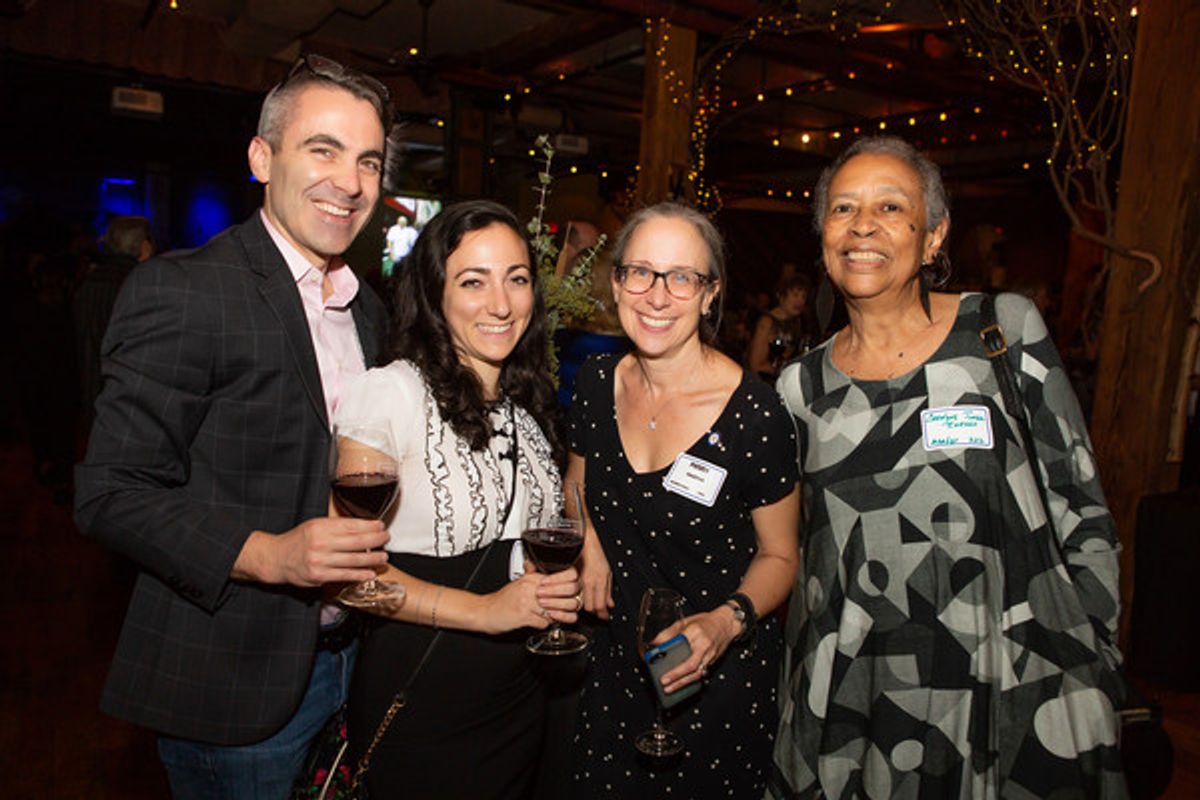 (L. to r.) Brendan Berberich (Local 751) with ATPAM members Michelle Fraioli , Penny Daulton, and Carolyne Jones-Barnes. at 